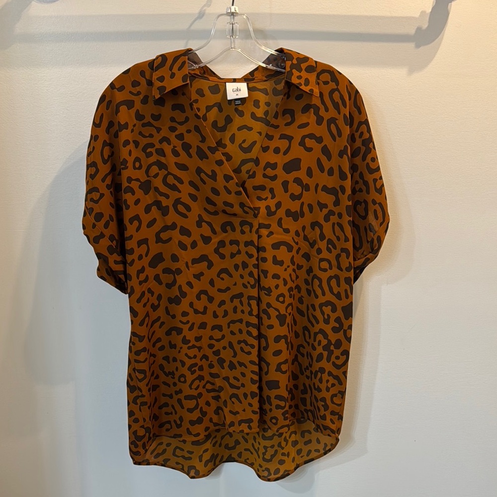 CAbi Brown Tan Boxy Button Down Shirt - Picture 2 of 2